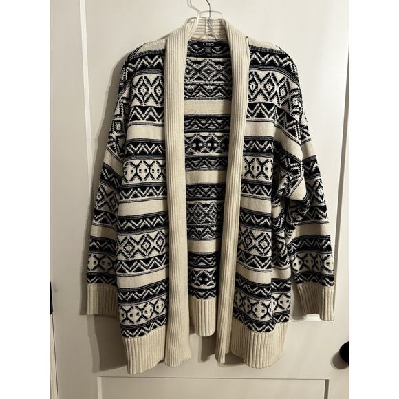 Chaps Open Front Cardigan Ralph Lauren Fisherman Southwestern Nordic Sz XXL - Picture 1 of 6